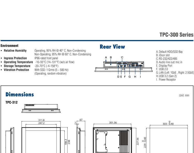 研華TPC-315 15英寸XGA TFT LED LCD觸摸屏電腦，搭載第八代Intel?Core? i3/ i5/ i7處理器，內(nèi)置8G DDR4 RAM