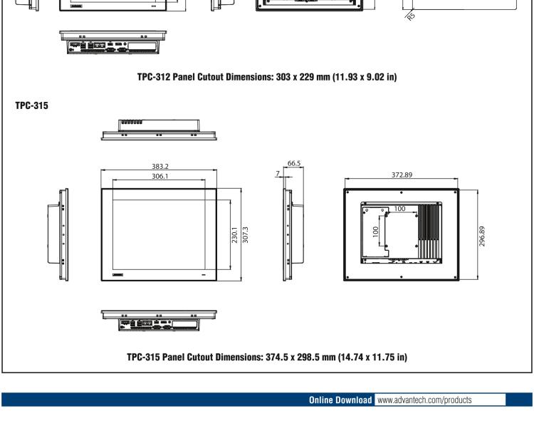 研華TPC-315 15英寸XGA TFT LED LCD觸摸屏電腦，搭載第八代Intel?Core? i3/ i5/ i7處理器，內(nèi)置8G DDR4 RAM