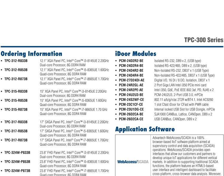 研華TPC-315 15英寸XGA TFT LED LCD觸摸屏電腦，搭載第八代Intel?Core? i3/ i5/ i7處理器，內(nèi)置8G DDR4 RAM
