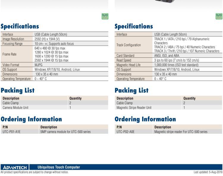 研華UTC-P06 智能卡讀卡器，適用于 UTC-515/520/532系列