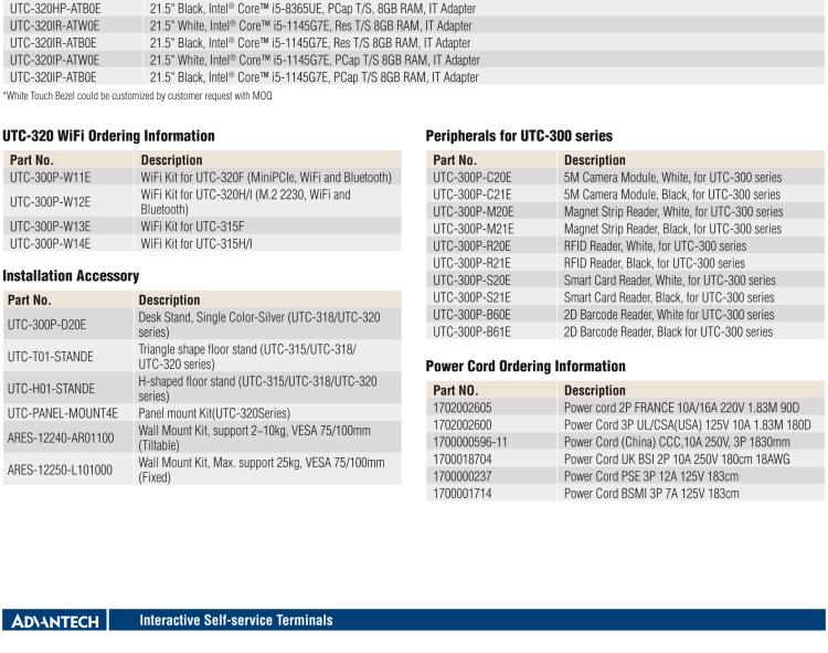 研華UTC-320F 21.5" 多功能觸控一體機 ,內置 Intel? Core? i5-6300U/Core? i3-6100U