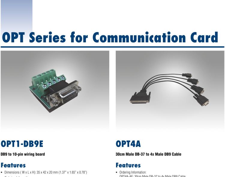 研華OPT1-DB9E DB9 to 10-pin wiring board