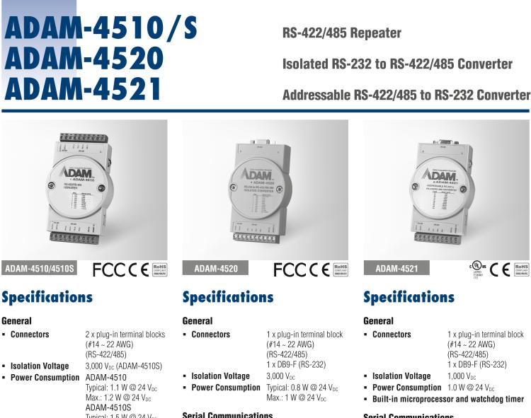 研華ADAM-4520 隔離RS-232 到 RS-422/485轉換器