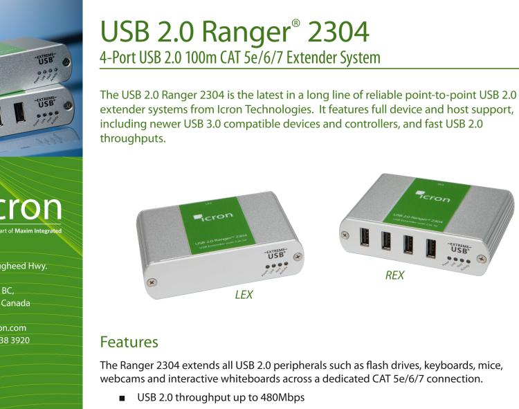 研華BB-00-00349 USB Extender, 4 Port, USB 2.0 over CAT 5e, 100m, UK Power Supply