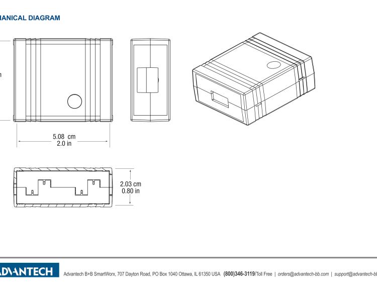 研華BB-UH401-2KV USB 2.0 2 kV隔離器，1端口，12 Mbps全速