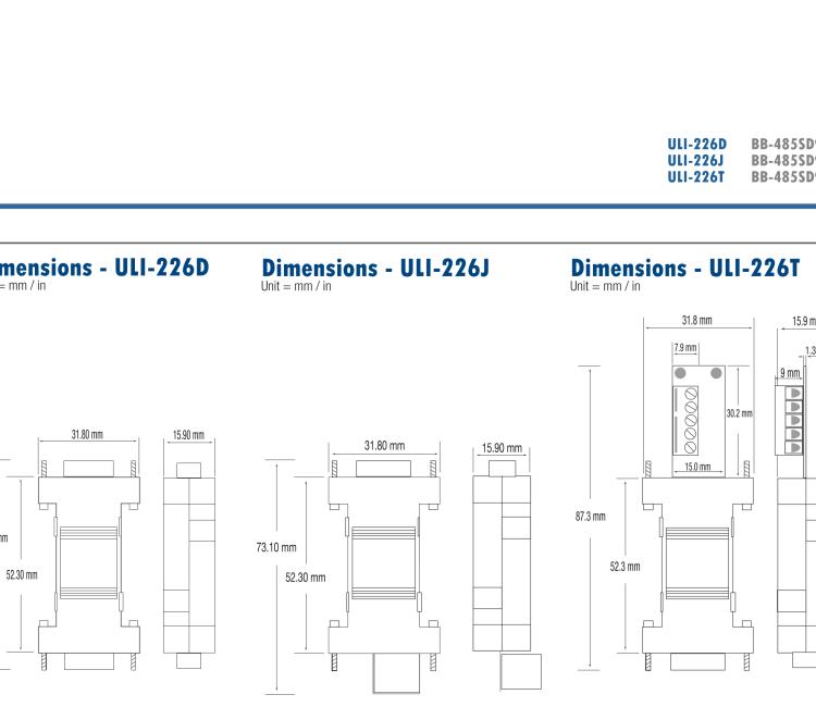 研華BB-485SD9TB ULI-226T 端口供電的 RS-232 至 TB RS-485 轉換器